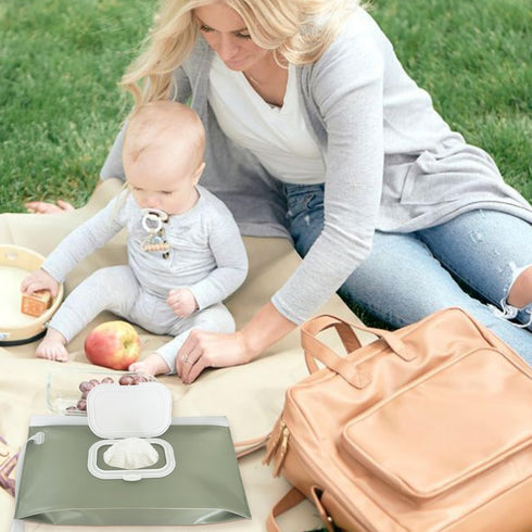 cephira Baby wipes dispenserportable baby wipes holder for outdoor, Refillable baby wipes container, on the go wet wipe