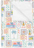 Colorful Beach Patchwork Baby Blankets for Girl Bright Summer Seashells Girly Soft
