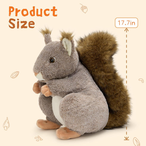 Animal,17.7" MaoGoLan Giant Squirrel Stuffed Realistic Squirrel Plush Toys with Cute and Fluffy Tails,Big Stuffed