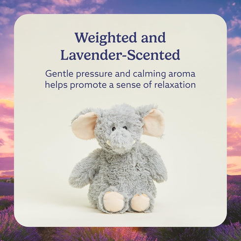 warmies Microwavable & Weighted Stuffed Animals, Gray Elephant - Heated Stuffed Animal Plushie for Warmth & Comfort