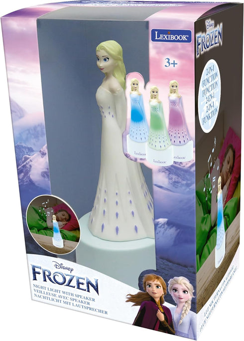 Lexibook Frozen Nightlight and Speaker for Children's Room, Color Change, Soft Light, Battery Operated (Blue/White)