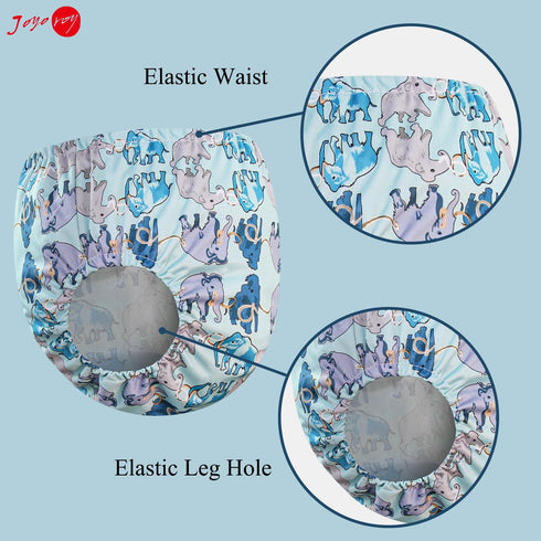 Joyo roy 4Pcs Plastic Underwear for Potty Training, Rubber Pants for Toddlers, Leakproof Swim Diaper Covers, 3T Cloth