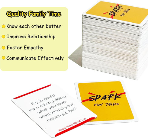 Real-Fun Conversation Cards for Family - 250 Cards for Fun & Deep Talks, Family Card Games for All Ages