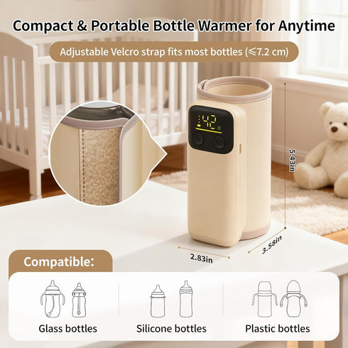 BOKASM 6000 Portable Baby Milk Bottle Warmer for Breastmilk and Formula Feeding,Travel Baby Bottle-Feeding Breast Milk