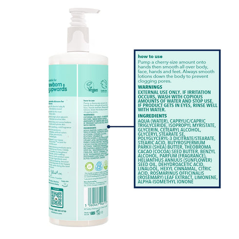 Childs Farm, Baby Lotion for Sensitive Skin, Moisturizer for Dry Skin, 16.9 oz, Lightly Fragranced, Vegan, Cruelty-Free