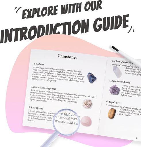 10 10 Set, 8+ Gemstone and Fossil Dig Kit Excavate Gems and Fossils, STEM Geology Educational Toy, Science Kit for Kids