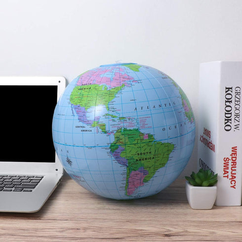 NUOBESTY Inflatable Globe PVC World Globe, Inflatable Earth Beach Ball for Playing or Teaching