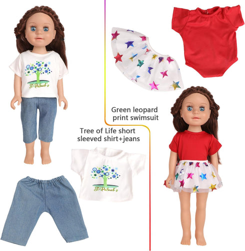 10 Sets 18 Inch 10 of American Doll Clothes, Including of Doll Clothing Dress Outfits for Gift Dolls, Birthday Gifts