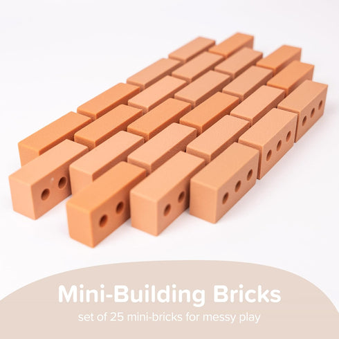 25 Inspire My Play Mini Silicone Building Bricks for Construction Play Bin - Creativity Sensory Bin Filler