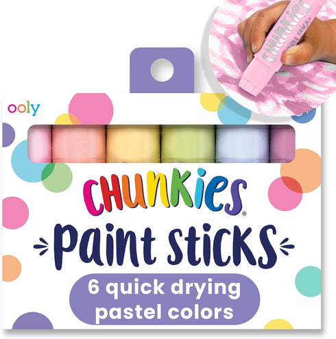 Ooly Chunkies 6 Pastel Paint Sticks For Kids, Tempera Paint Sticks Pastel