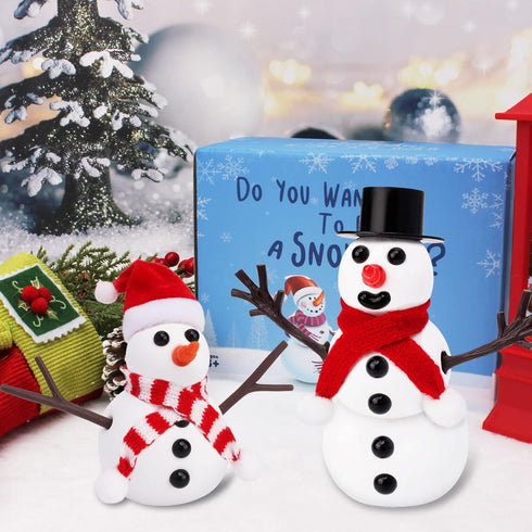 RINOLY Build a Snowman Kit, Christmas Crafts for Kids, 3 Pack Christmas Stocking Stuffers
