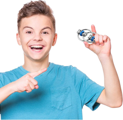 Gejoy 12 Set Autism(6 Pcs Bike Chain Fidget Toys Flippy Roller Chain Sensory Rings Bulk Handheld Toy Key Anxiety Relief