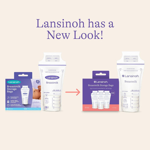 Lansinoh Breastmilk Storage Bags, 100 Count, Easy to Use Breast Milk Storage Bags for Feeding, Baby Essentials, Presterilized, Hygienically Doubled-Sealed for Freezing & Refrigeration, 6 Ounce by Lansinoh
