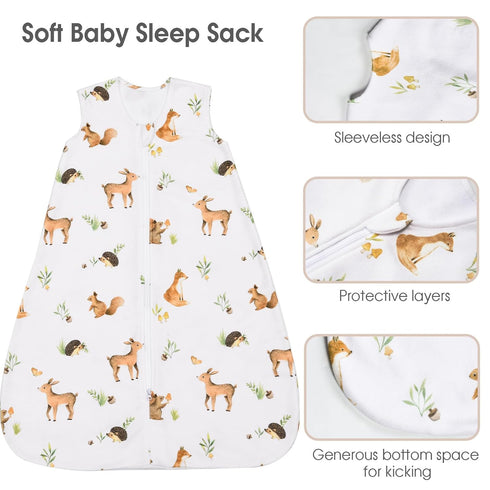 david's kids Micro Fleece Baby Sleep Sack 0-6 Months, Soft Wearable Blankets with 2-Way Zipper, 2 Pack Sleeping Bags
