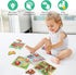 Wooden Peg Puzzles for Toddlers 1-3, Educational Preschool Peg Puzzle Toy, Set of 4 - Farm, Dinosaur, Fruit and Marine