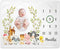 Farm Animals Milestone Blanket, Baby Growth Chart Monthly Blanket, Watch Me Grow for New Moms, 50"x40"