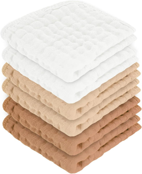 MIGIOL Baby Washcloths 100% Cotton Size is 12x12 inches. Lightweight, Portable, and Ideal