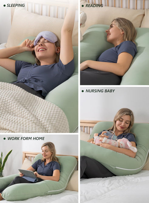 55 Inch Meiz Pregnancy Pillow, U Shaped Pregnancy Pillows for Sleeping Cooling, Maternity Pillow for Pregnant Women