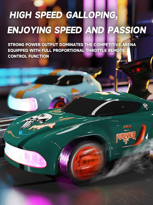 1/64 ANTSIR Mini RC Drift Car for Adults, Desktop Drift Car with Colorful Lights, Desk Remote Control Cars for Race