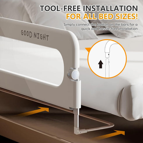 Foldable Toddler Bed Rails, Kids Guard Bumper for Safe Bed Side Rail for Twin Queen King Full Size Beds
