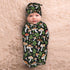 zhedongsj Set, Mushroom Newborn Swaddle Blanket with Hat and Bow Soft Swaddling Sack Gift for Mushroom Baby Items Stuff