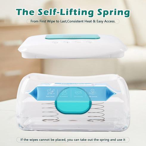 Ioubur 16-Level 45-60 Baby Wipe Warmer with Precision Heating, Portable USB-Powered Wet Wipe Warmer, Auto-Lift Spring