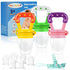 WAJIAYON Baby Fruit Feeder Pacifier (3 Pack), Silicone Teether Feeder for Baby Feeding Essentials (Pink)
