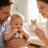 3Pcs Set 3-12 Baby Silicone Teether Toy - Food-Grade Silicone Teething Relief Toys,Wooden Ring Teether Cute Bear Toy