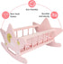Set, 3+ Offelec Wooden Baby Doll Crib Pink Baby Doll Bed Toys, Rocking Baby Doll Cradle Accessories, Play Cradle