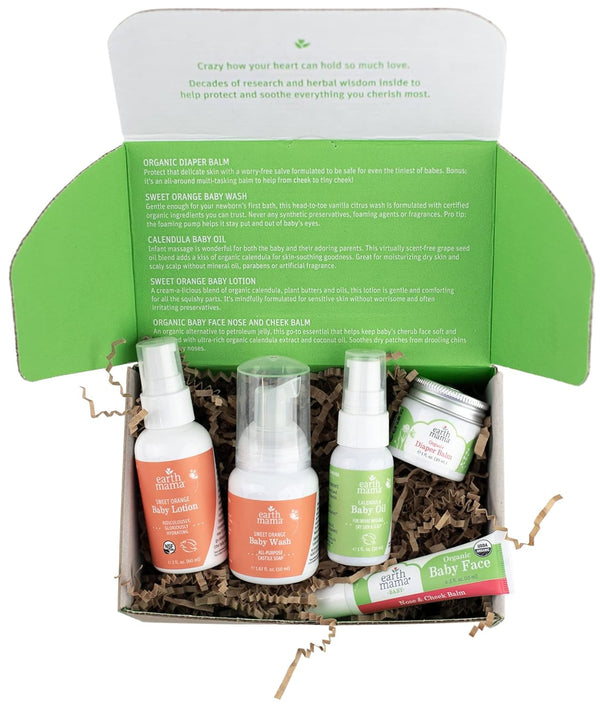 Earth Mama A Little Something for Baby Gift Box |Safe Skin Care Set Newborn