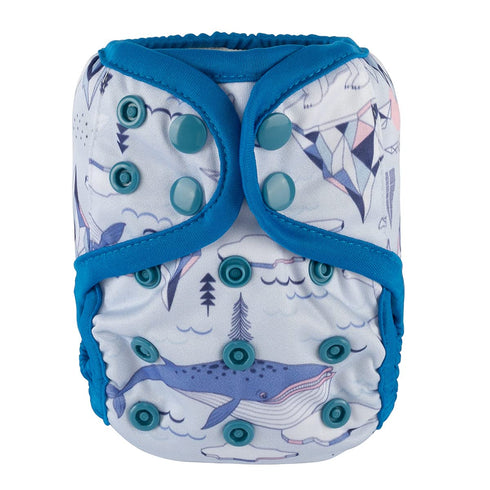 Sigzagor Newborn Baby Diaper Nappy Cover 8lbs-10lbs (Bear Whale)