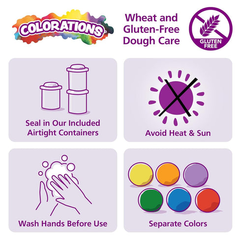 8 (2oz Set, Pack Colorations Wheat & Gluten Free Classic Dough - Colors Each) | Non-Toxic, Play Dough, Bulk Sensory