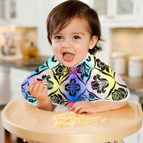 decor gift 4 Pack 22x11in Cotton Newborns Burp Cloths Soft Touch Purple Silhouette Flower Black spit up Cloth
