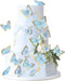 Ercadio 30 Pack 3D Butterfly Cake Toppers, Waterproof Blue & Arts Cupcake Picks for Baby Shower, Birthday Decor
