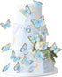 Ercadio 30 Pack 3D Butterfly Cake Toppers, Waterproof Blue & Arts Cupcake Picks for Baby Shower, Birthday Decor