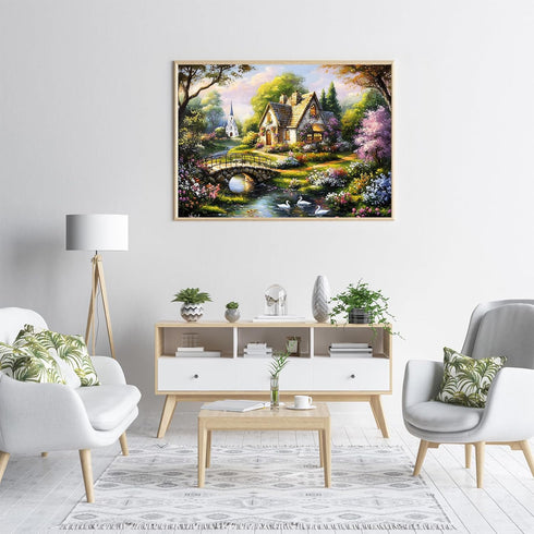 1000 1000 Beautiful Cottage Jigsaw Puzzles Pieces for Adults Quaint Church Piece Jigsaw Puzzles for Adults