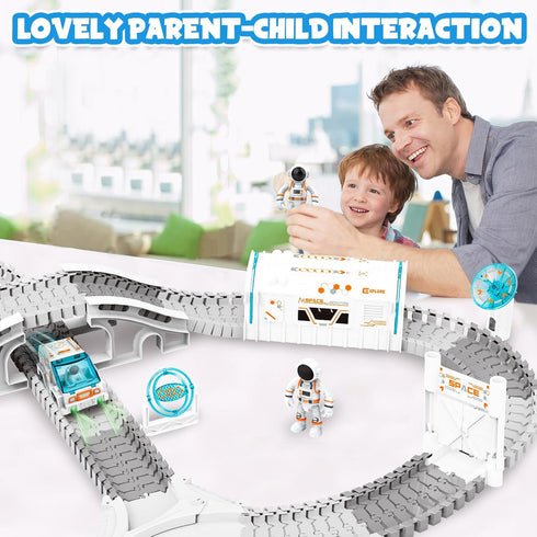 Set, 205 Set 4-7 3-12 KIZJORYA Construction Race Track, Space Train Track PCS DIY Flexible Tracks Play for Boys