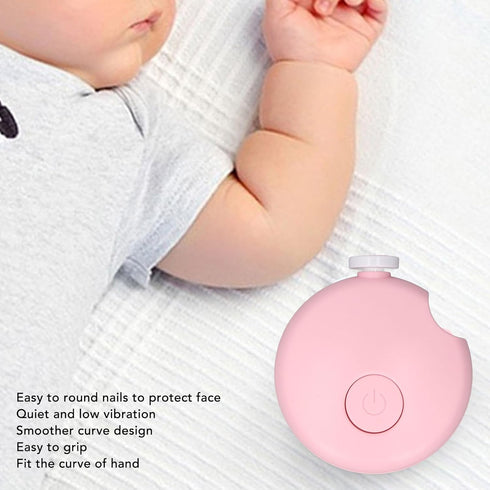 Gsycle Baby Electric Nail Clippers, ABS Enhanced Low Noise Baby Nail File Toddler Nail Clipper for Home Travel (Pink)