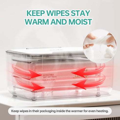 3-Level Chefhandy Baby Wipe Warmer, Temperature Control, Silent & Even Heating, Large Capacity Wipes Dispenser