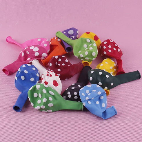 PeStary 50 Ct 12 Inches Polka Dot Balloons, Rainbow Assorted Latex Party Decoration Birthday Air Balls
