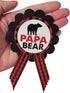 Papa Bear Daddy to Be Pin Buffalo Plaid Baby Shower - Red & Black Pin for Dad at Gender Reveal, Baby Sprinkle