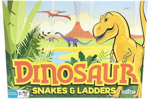 Outset Media Dinosaur Snakes and Ladders Game - Fun for Kids and Family