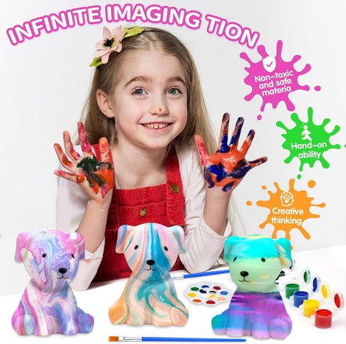 Paint Your Own Dog Lamp Kit, DIY Dog Art Craft Painting Kits for Kids Age 4-12, Creative Gifts for Easter and Birthdays