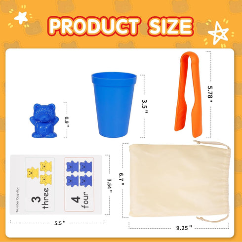 Bmag Counting Bears with Matching Cups, Preschool Learning Toys for Color Recognition and Math Games