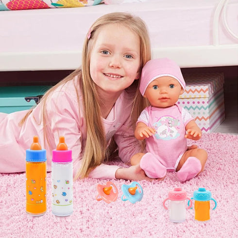 Cmaqpw 13 Set,Doll Set Package,Pretend PCS Baby Doll Accessories Magic Bottle Feeding with Play Feeding Toys