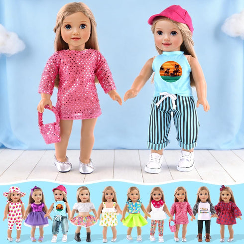 10 Sets 18 Inch 18 inch 18 Inch ebuddy Doll Clothes and Accessories - Fashion Outfits Fit for Dolls Doll