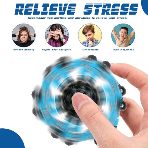 Foilswirl 6 Pcs Funny Sensory Fidget Toy Bulk for Kids Transformable Chain Robot Finger Toys Stress Relief Spinner DIY