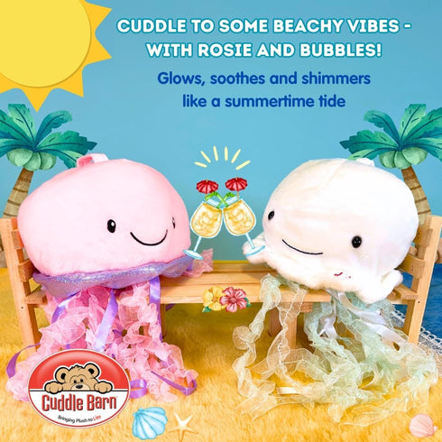 18 Inches Cuddle Barn - Jellyfish Bubbles | Soft Jelly Fish Plush Toy | Hanging Loop | Gentle Color Changing Lights |