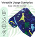 Super Soft Fleece Dinosaur Toddler Blanket, Multicolor Printed with Dotted Backing