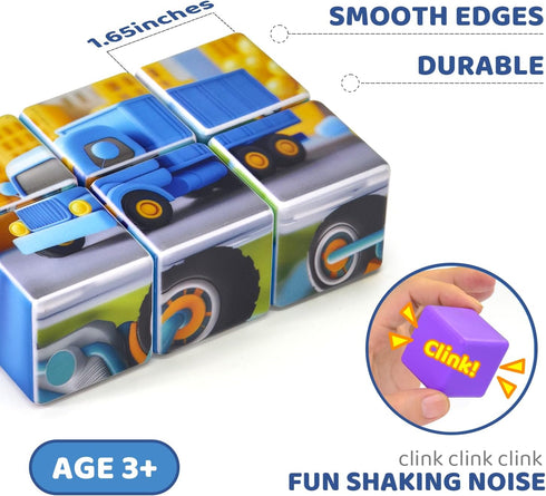 1.65 inch 3D 3-5, Pairez Toys Magnetic Tiles Building Blocks, Magnetic Cubes Toys, STEM Learning Educational Cars